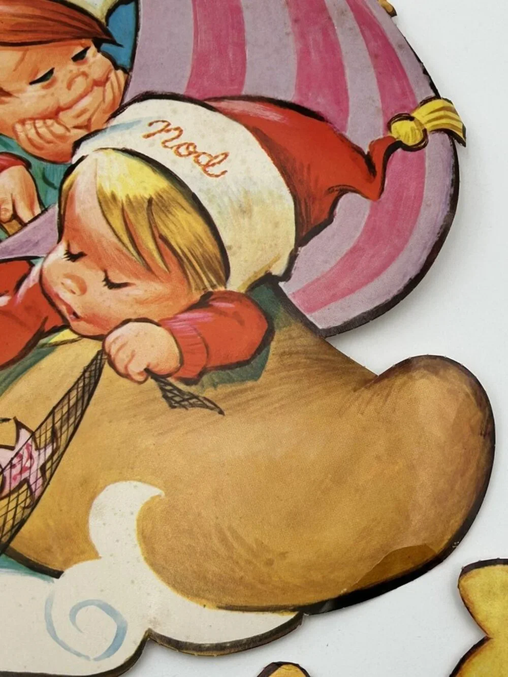 Wynken Blynken & Nod Mother Goose Nursery Wall Die Cut Vintage Retro Kids Decor